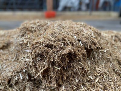 A pile of calf feed