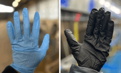 Handschuhe Blauer und schwarzer Handschuh